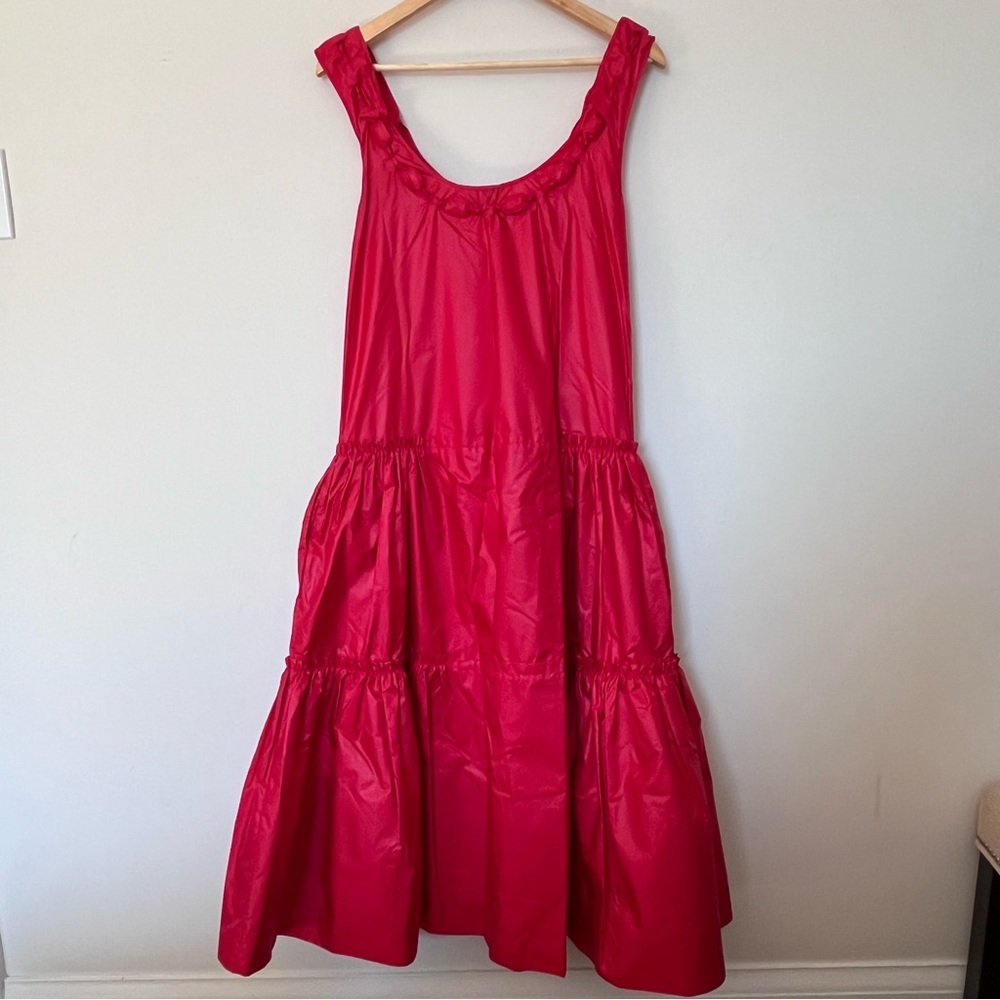 Rare Moschino 2008 Runway Silk Red Maxi Dress Puffball Bubble Hem Womens Size 8 - Picture 11 of 17